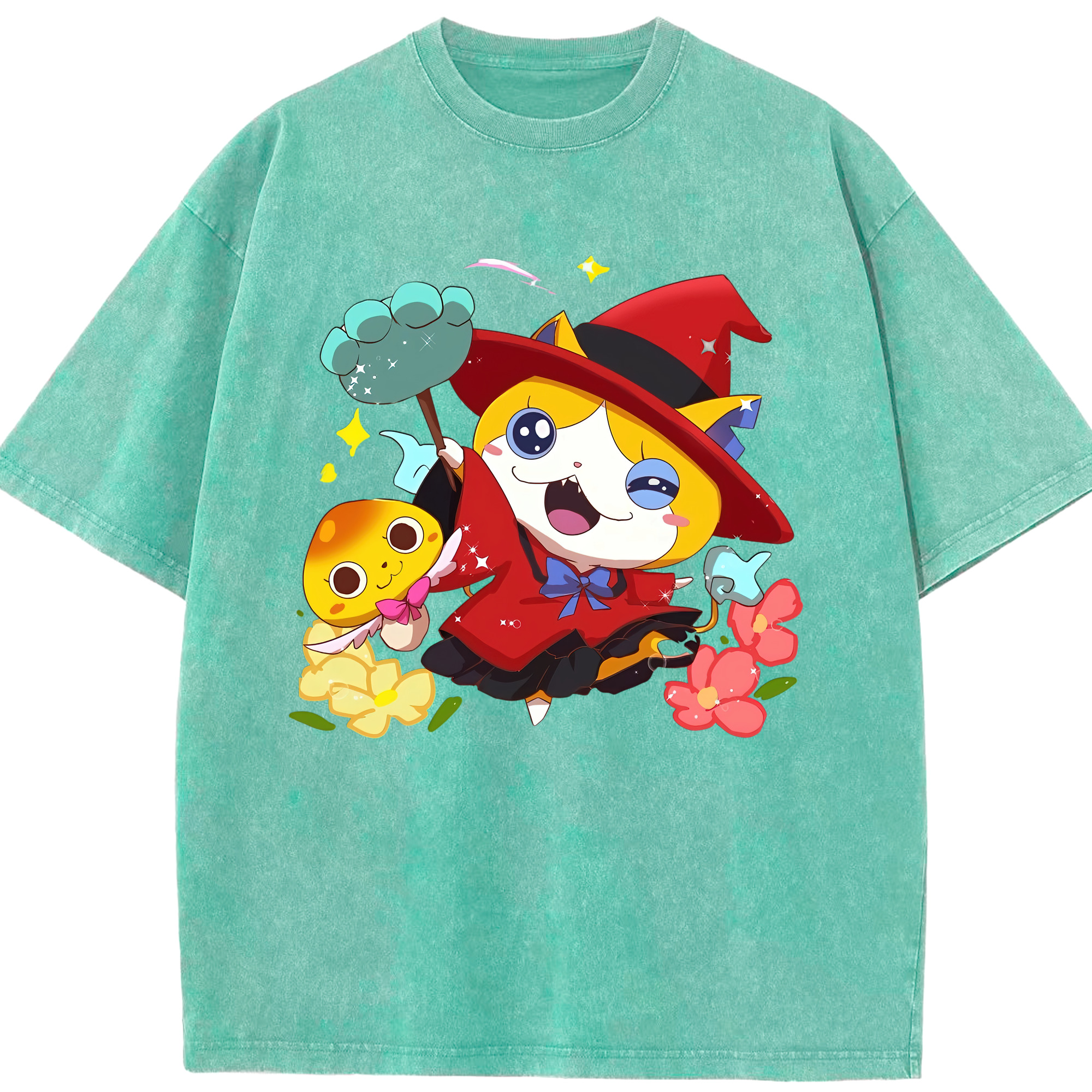 （画像用） 妖怪ウォッチ Yo-kai Watch 綿100% ヴィンテージ風 半袖Tシャツ（フロントプリント）
